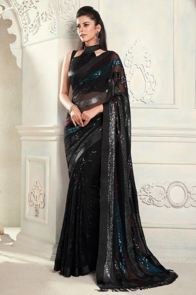 Black designer Saree