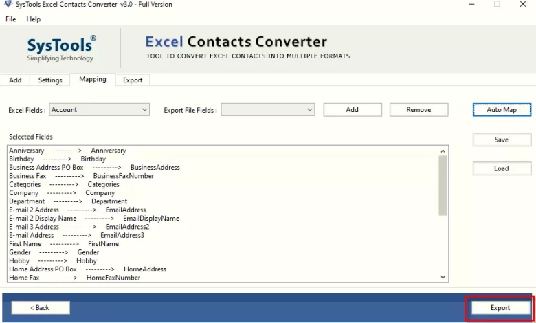 Excel Contacts Converter Tool