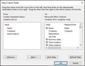 Outlook contact list are in the Recipients section